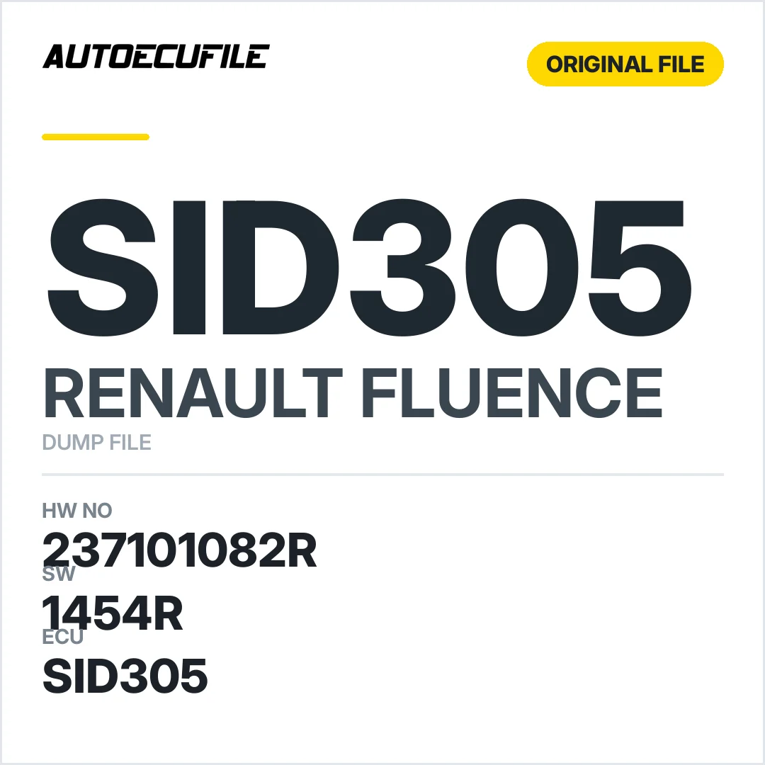 RENAULT FLUENCE SID305 237101082R S180067142 A 1454R DUMP