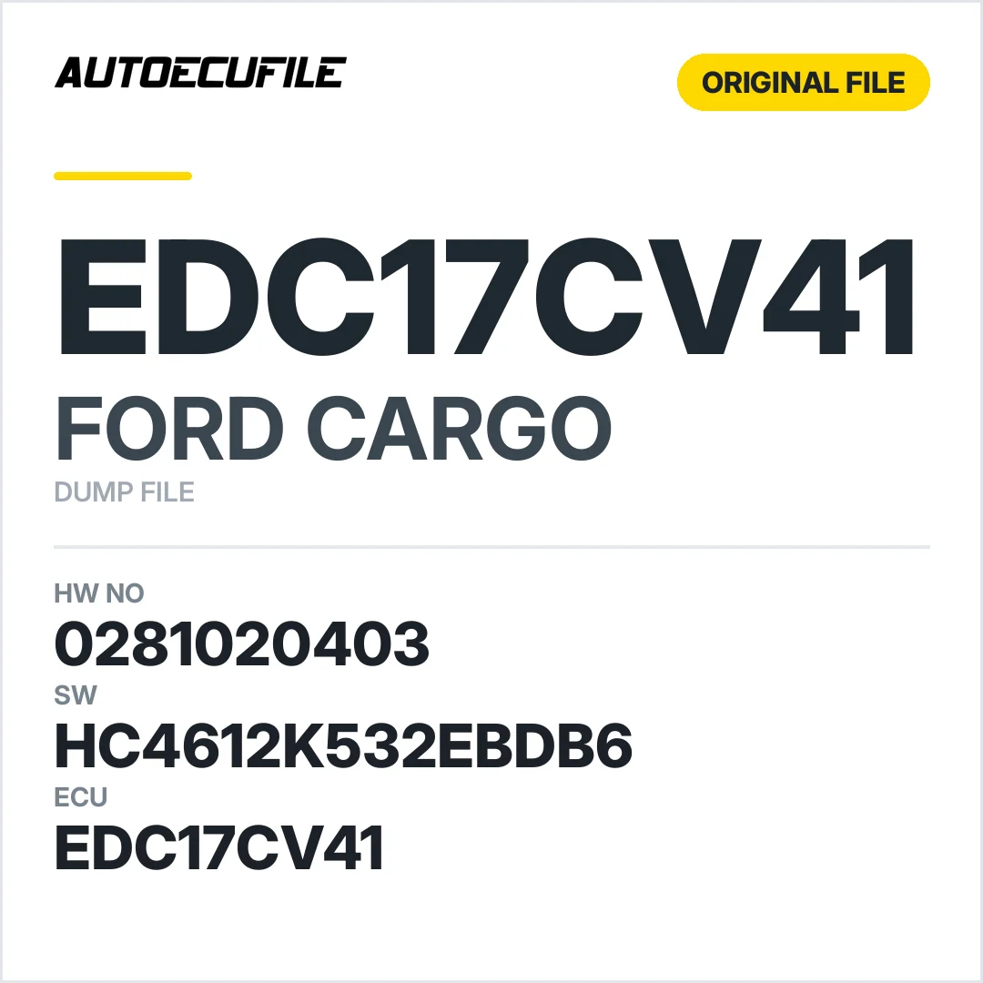 FORD CARGO EDC17CV41 0281020403  1037556129 HC4612K532EBDB6 DUMP