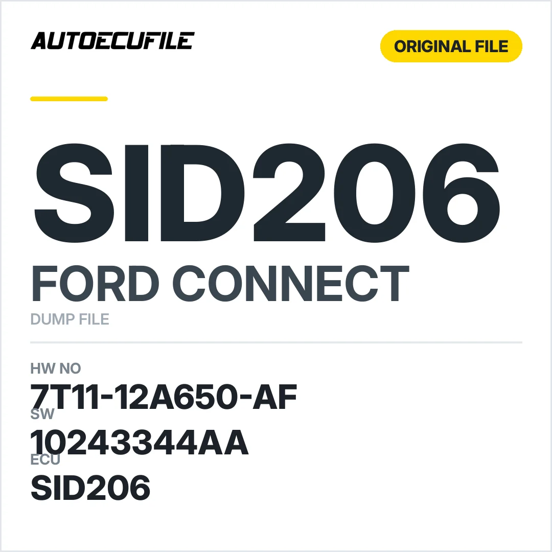 FORD CONNECT SID206 7T11-12A650-AF 10243344AA  DUMP
