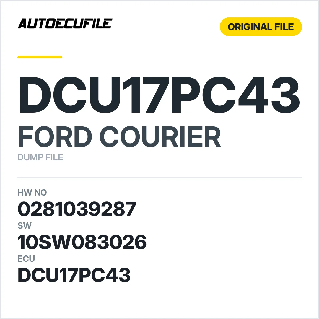 FORD COURIER DCU17PC43 0281039287 10SW083026 DUMP
