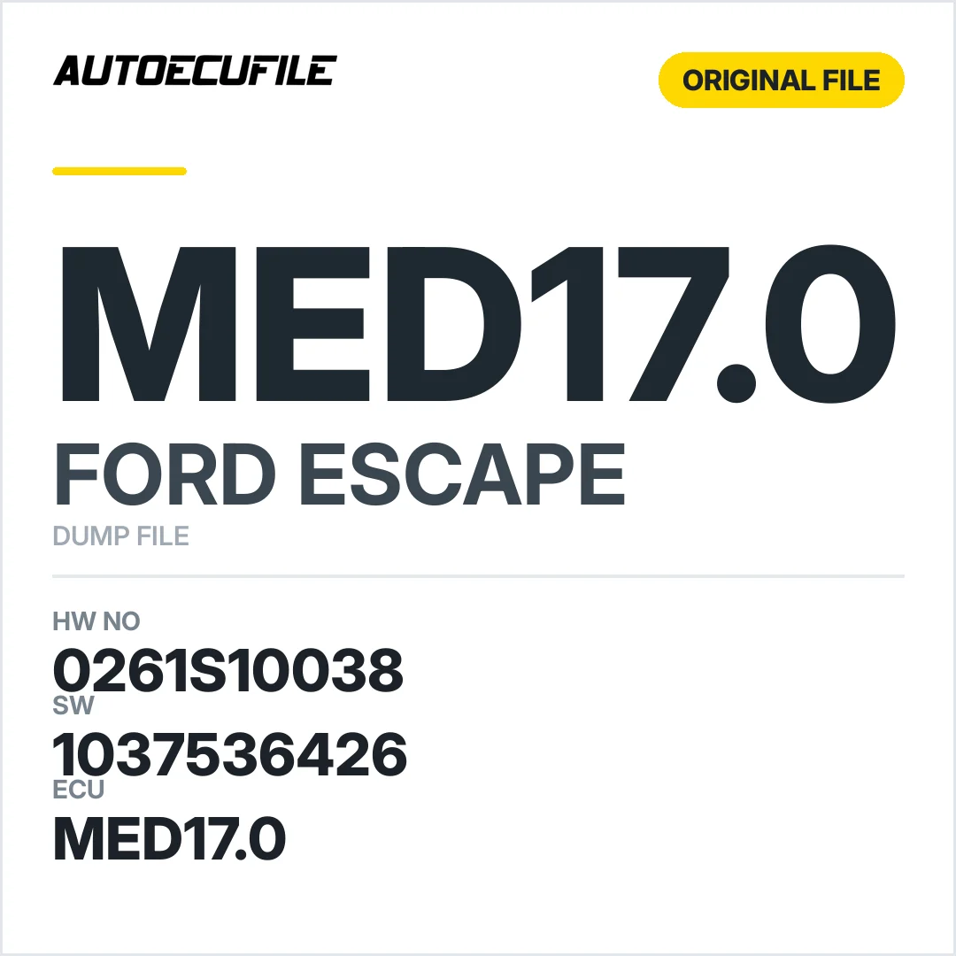 FORD ESCAPE MED17.0 0261S10038 1037536426 DUMP