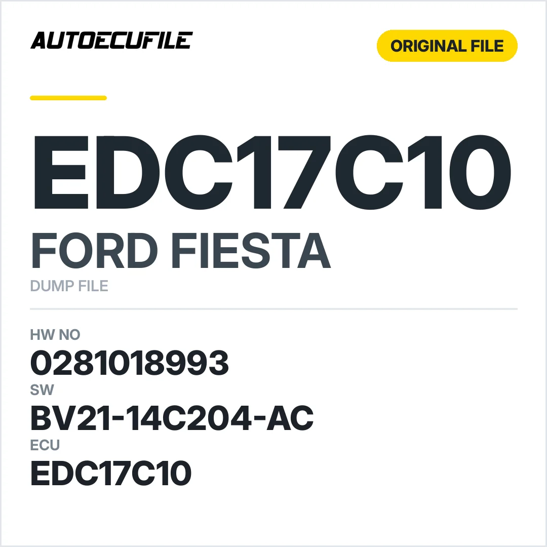 FORD FIESTA EDC17C10 0281018993 BV21-14C204-AC DUMP