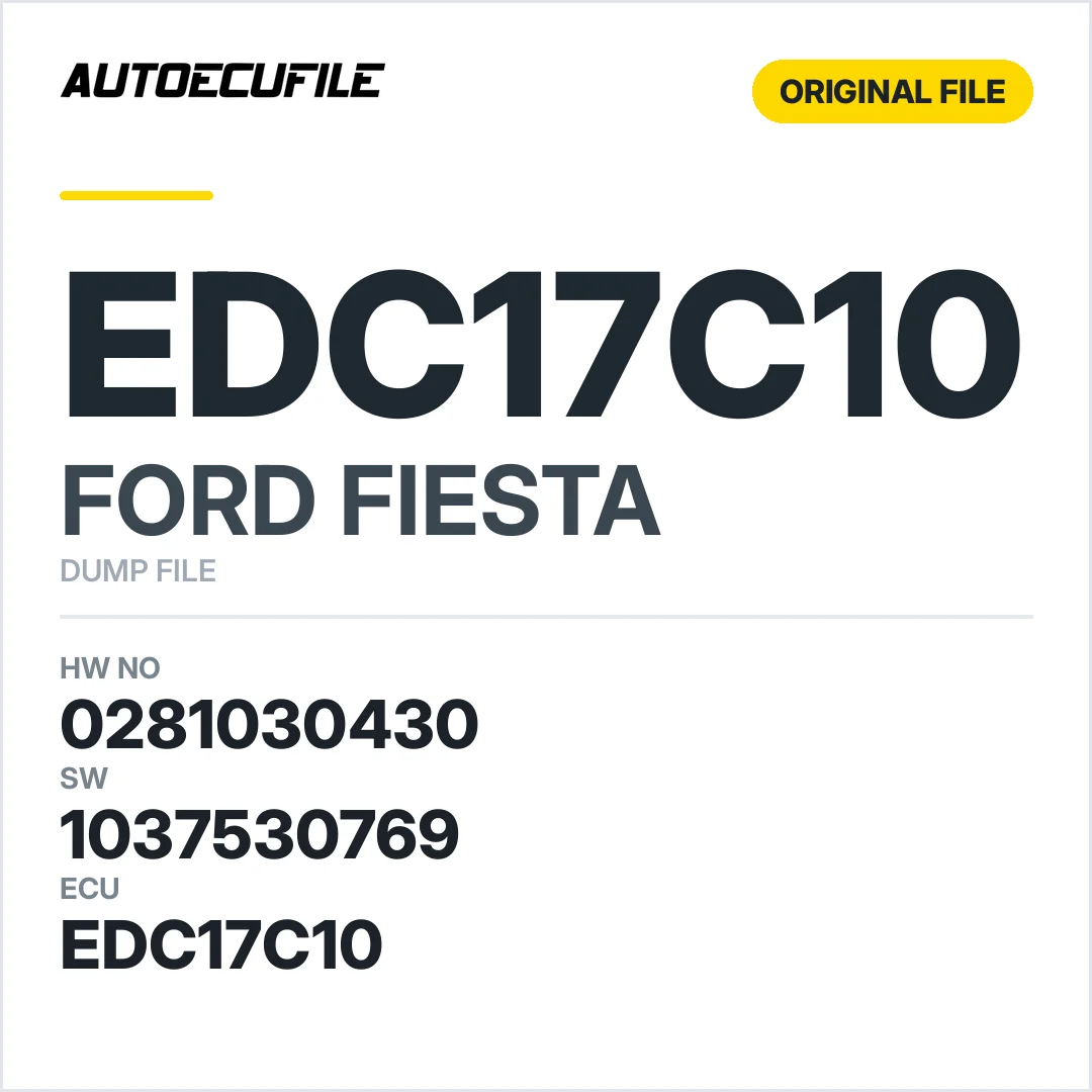FORD FIESTA EDC17C10 0281030430 1037530769 DUMP