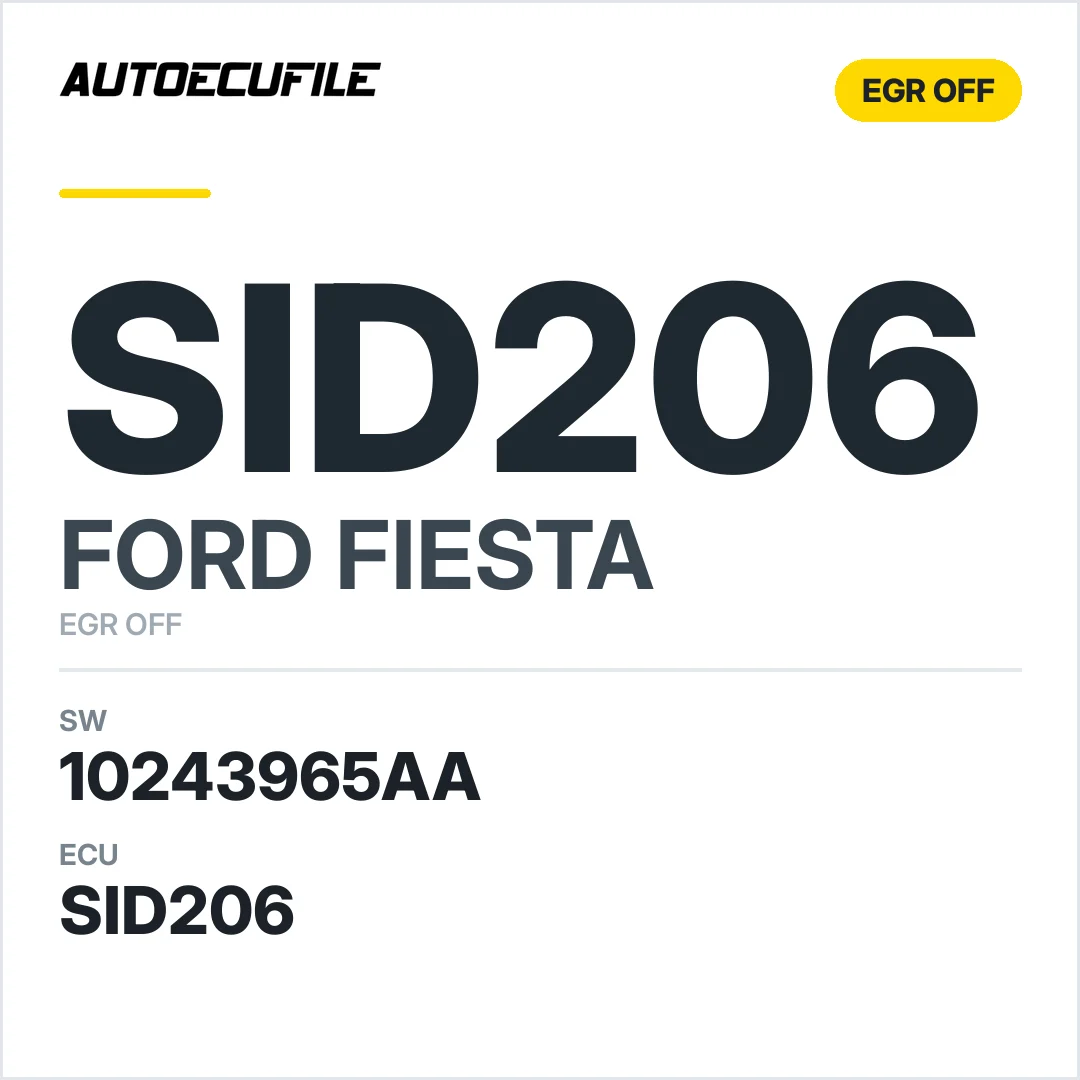 FORD FIESTA SID206 10243965AA EGR DTC OFF