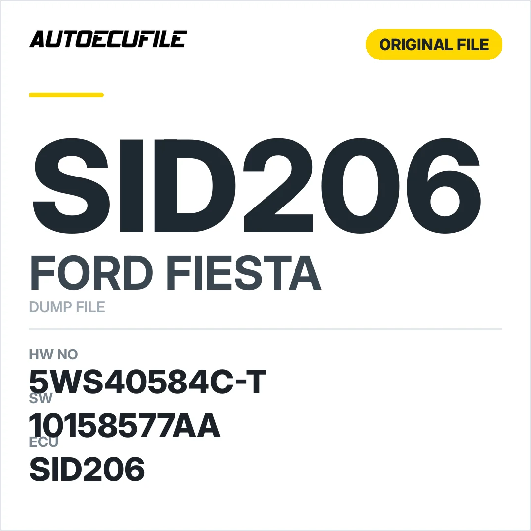 FORD FIESTA SID206 5WS40584C-T 8V21-14C204-EA FR3D061000000 DUMP