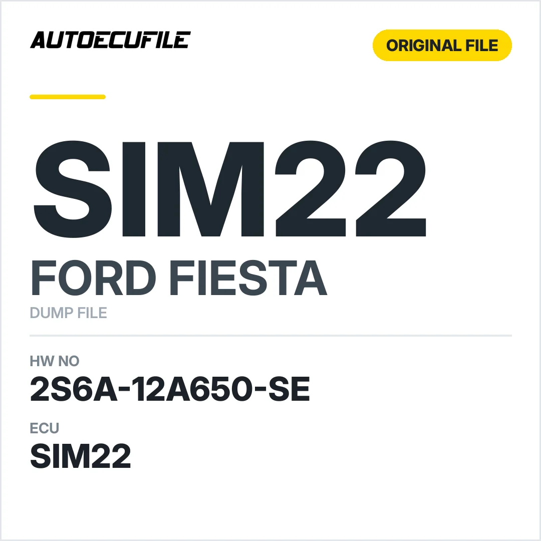 FORD FIESTA SIM22 2S6A-12A650-SE DUMP