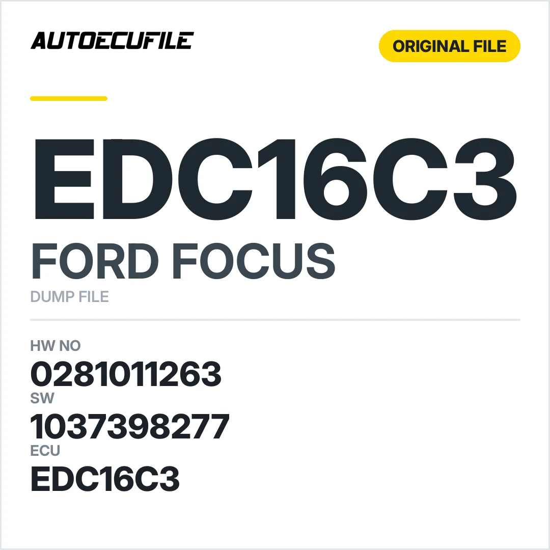 FORD FOCUS EDC16C3 0281011263 1037398277 DUMP
