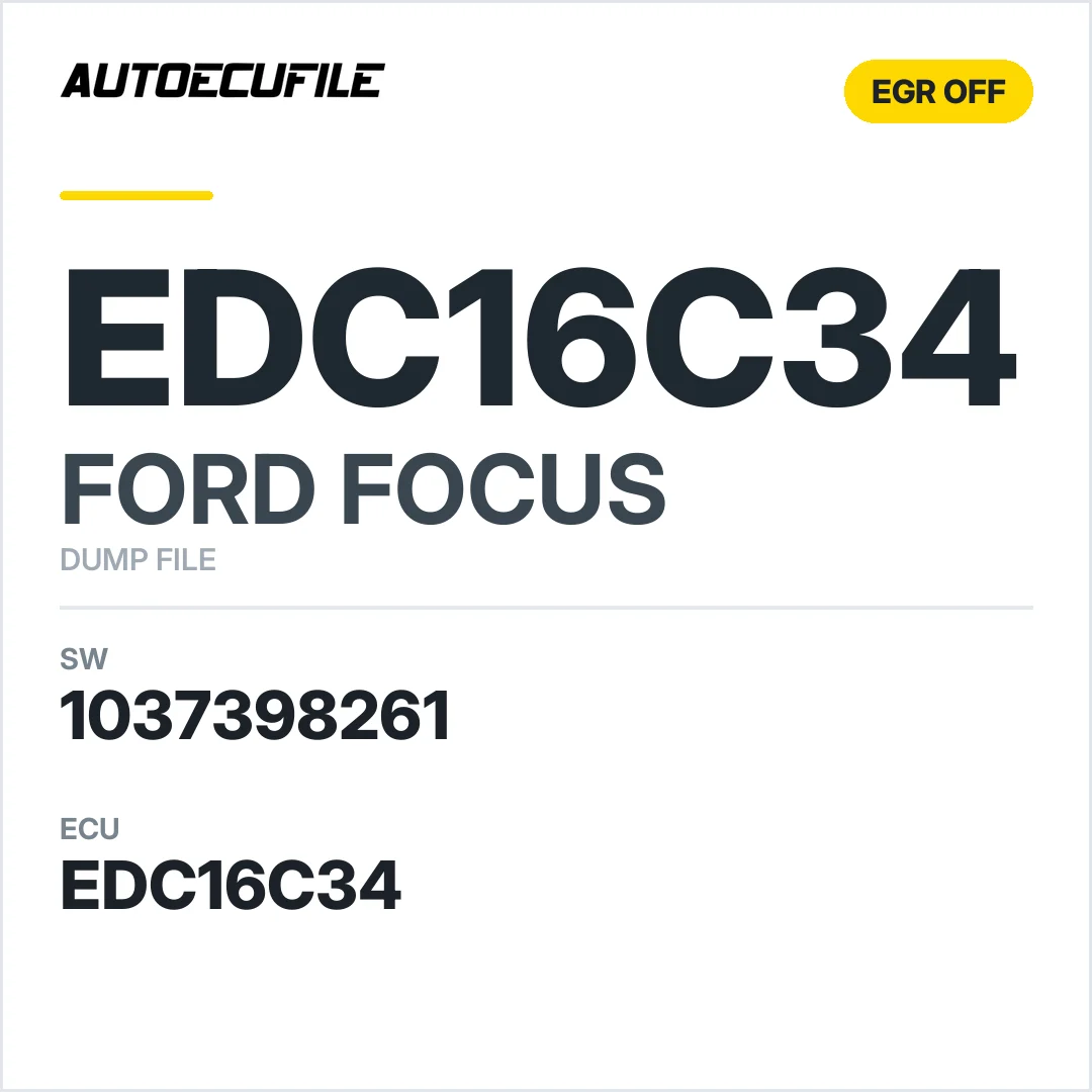 FORD FOCUS EDC16C34 1037376159  1037398261 EGR OFF DUMP