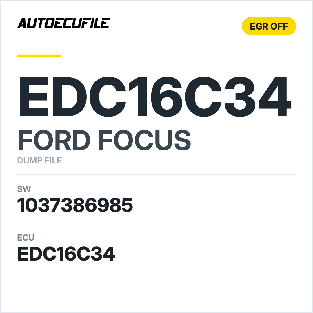 FORD FOCUS EDC16C34 1037386985 EGR OFF DUMP