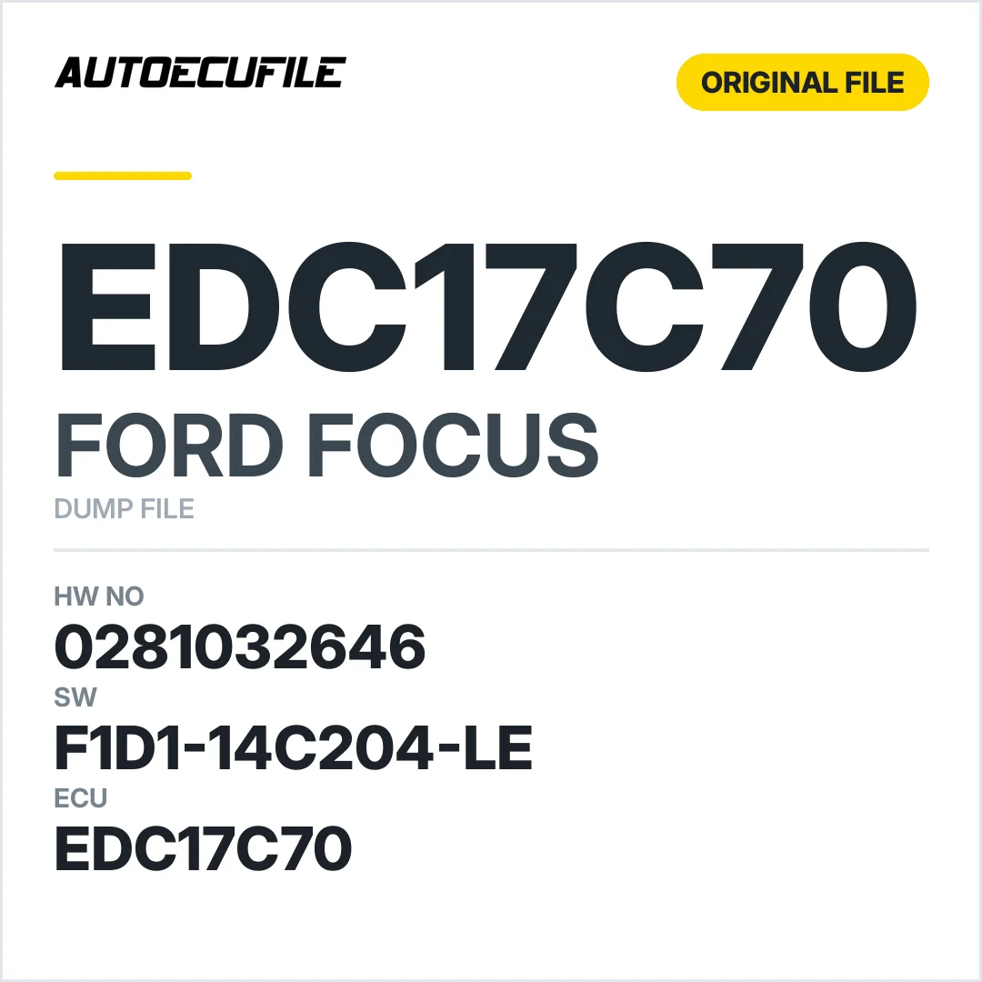 FORD FOCUS EDC17C70 0281032646 F1D1-14C204-LE DUMP