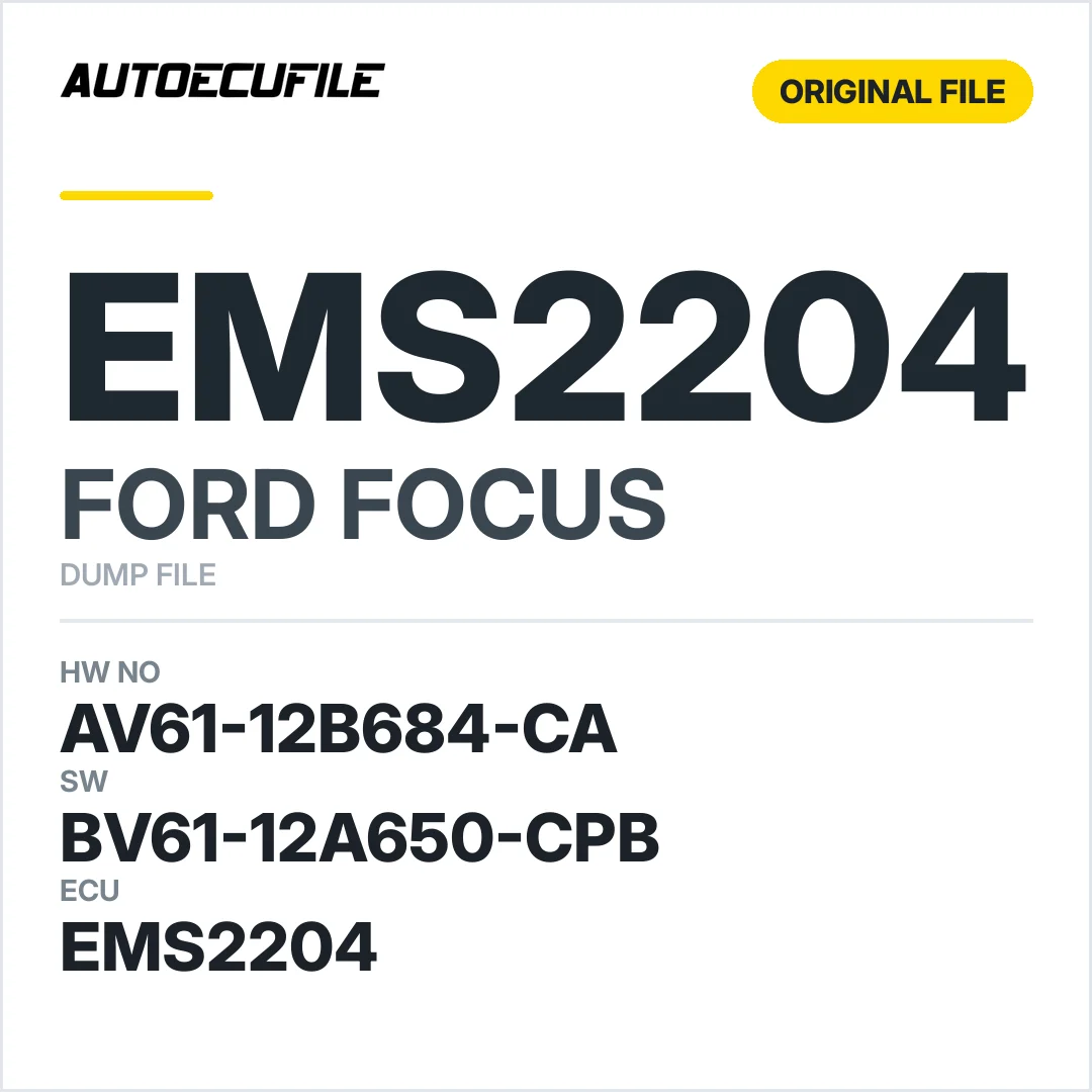 FORD FOCUS EMS2204 AV61-12B684-CA BV61-12A650-CPB DUMP