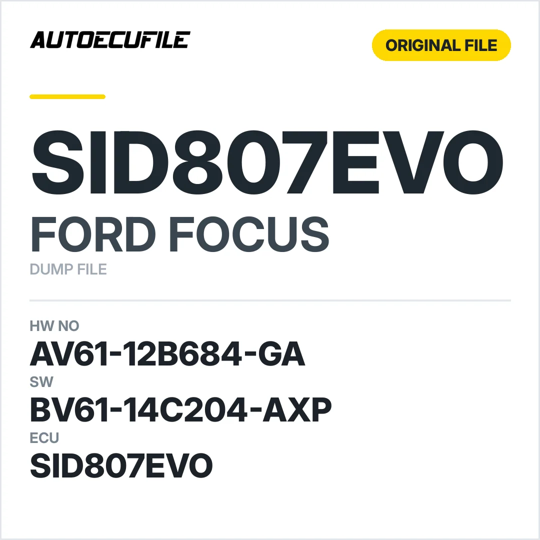 FORD FOCUS SID807EVO BV61-12A650-AXP BV61-14C204-AXP DUMP
