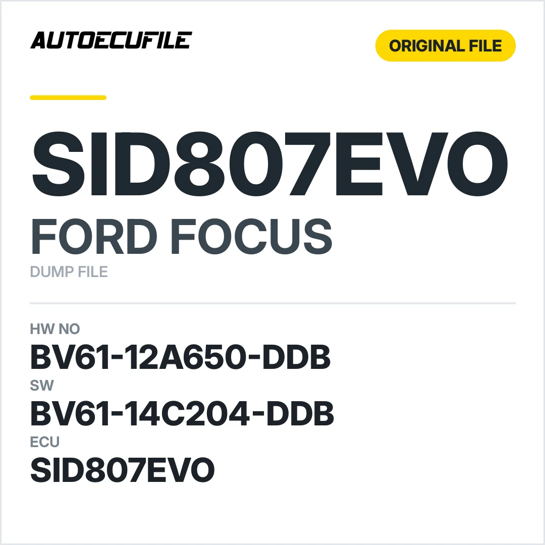 FORD FOCUS SID807EVO BV61-12A650-DDB BV61-14C204-DDB DUMP