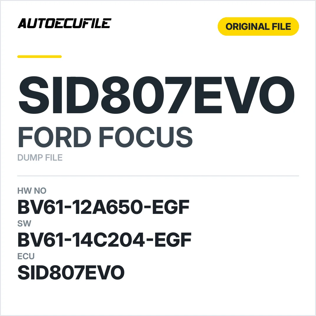 FORD FOCUS SID807EVO BV61-12A650-EGF BV61-14C204-EGF DUMP