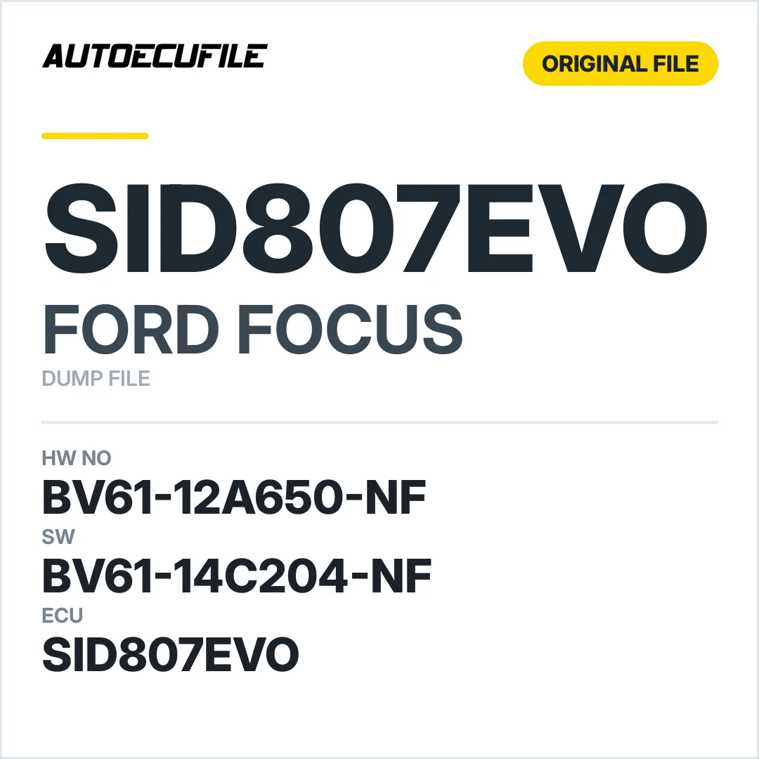 FORD FOCUS SID807EVO BV61-12A650-NF BV61-14C204-NF DUMP
