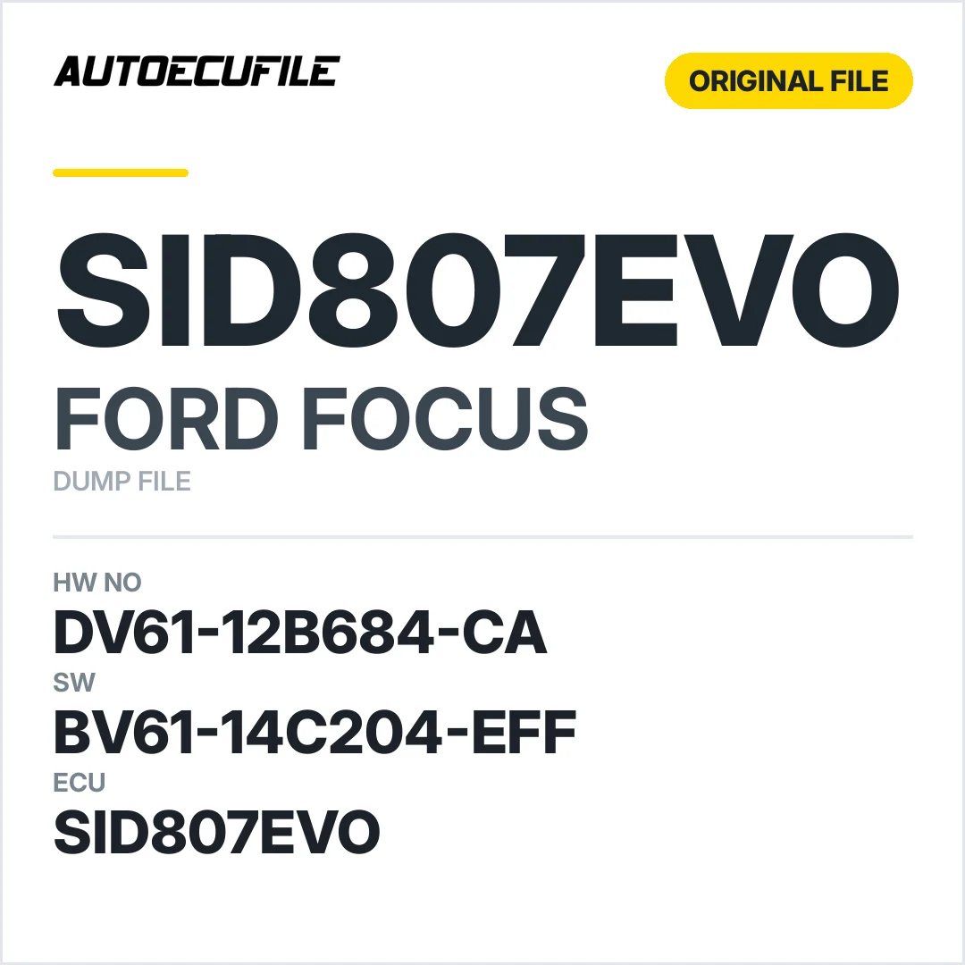 FORD FOCUS SID807EVO BV61-14C204-EFF DUMP
