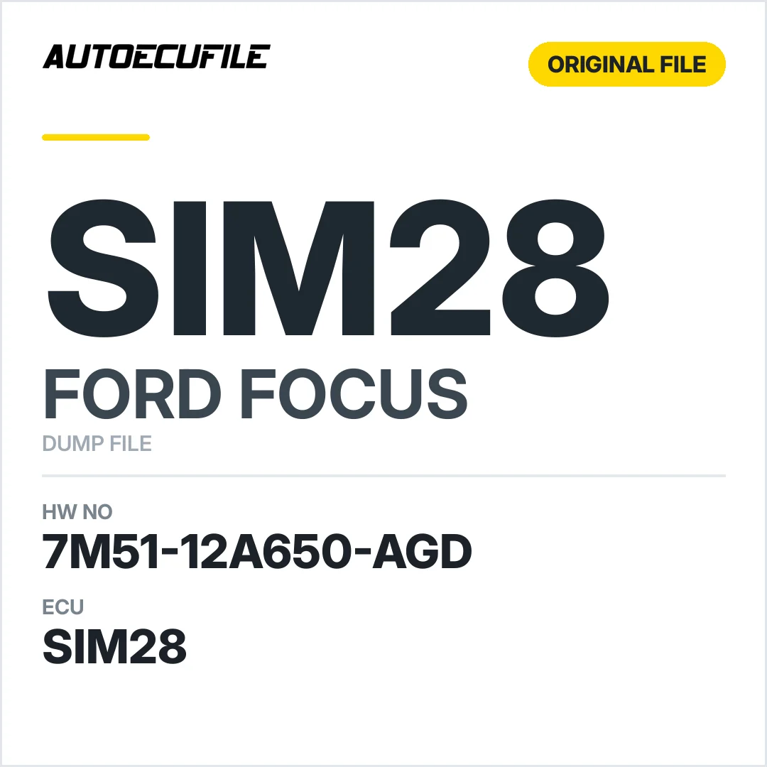 FORD FOCUS SIM28 7M51-12A650-AGD DUMP