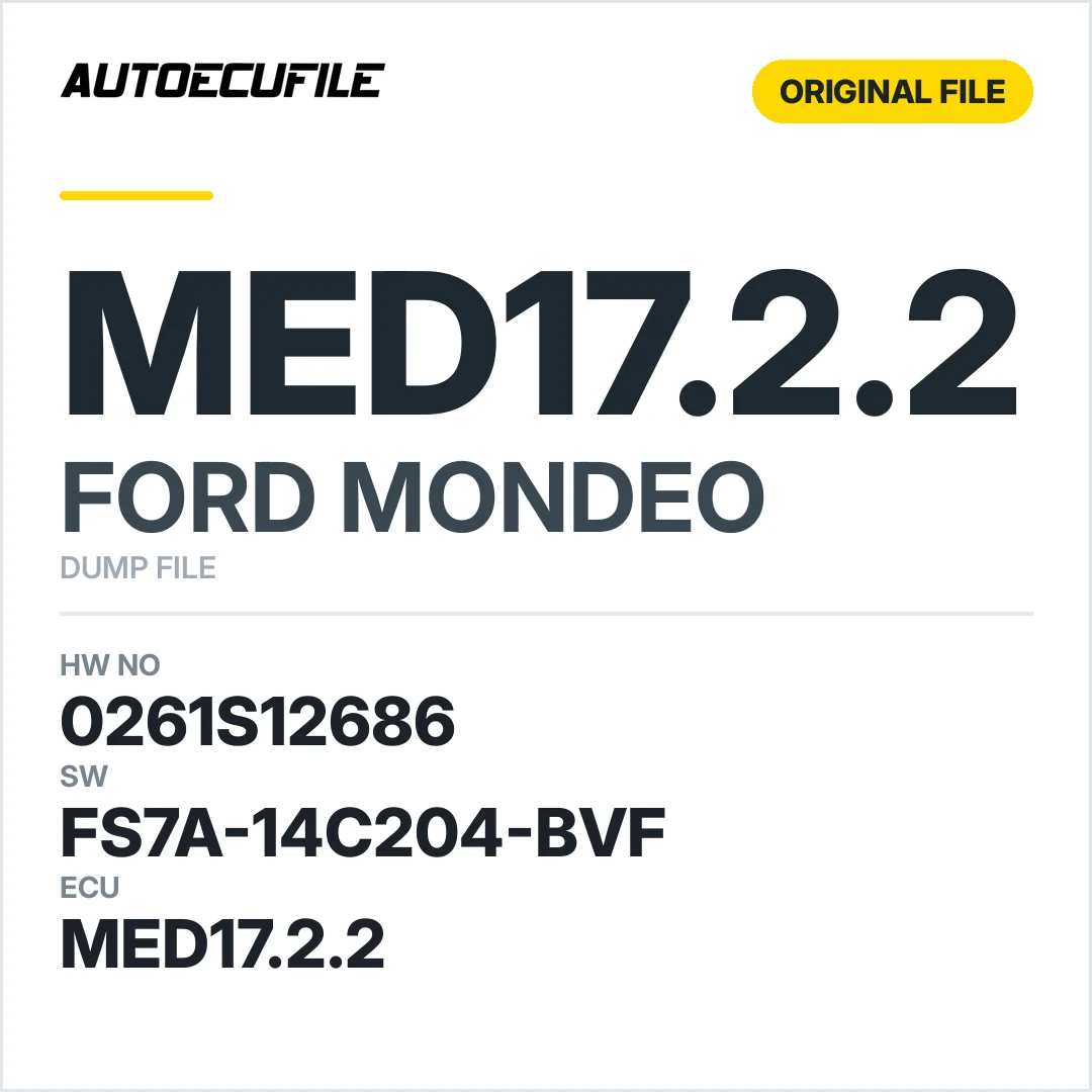 FORD MONDEO MED17.2.2 0261S12686 FS7A-14C204-BVF 1037549315 DUMP
