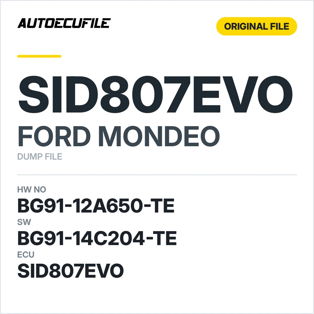 FORD MONDEO SID807EVO BG91-12A650-TE BG91-14C204-TE DUMP