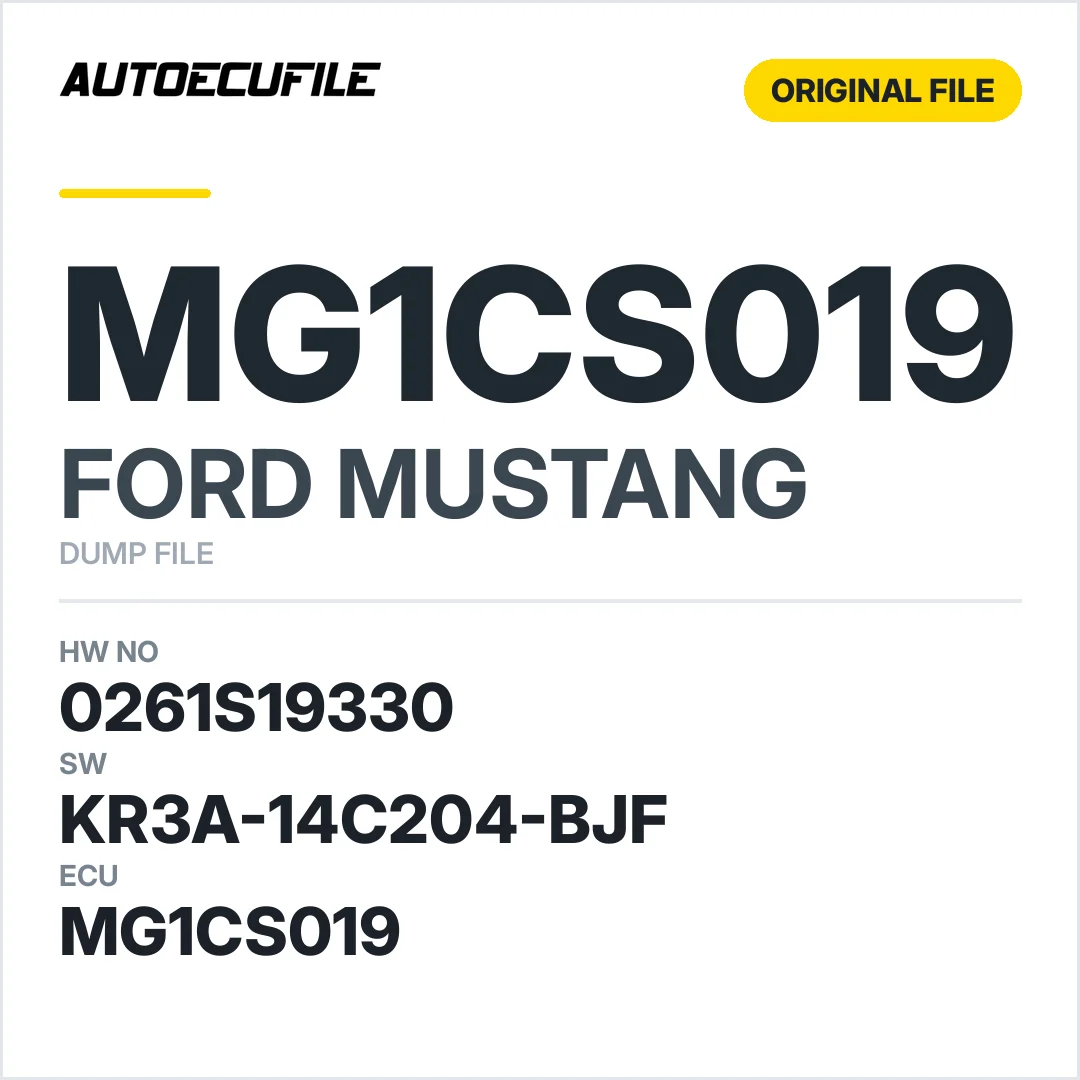 FORD MUSTANG MG1CS019 0261S19330 KR3A-14C204-BJF 10SW019745 DUMP