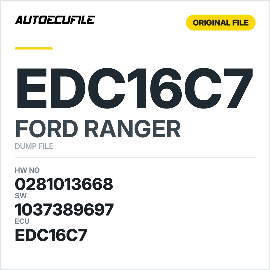 FORD RANGER EDC16C7 0281013668 1037389697 DUMP