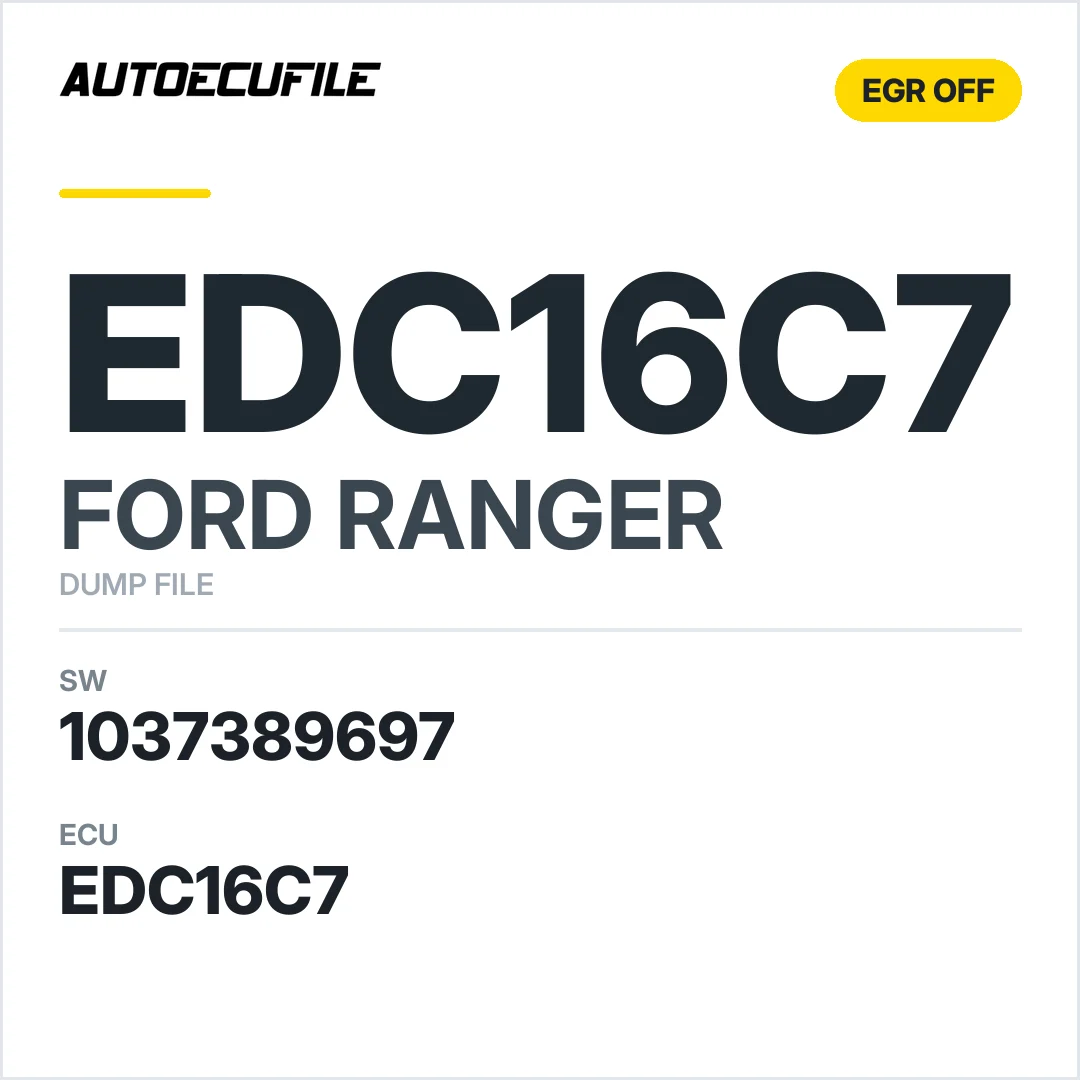FORD RANGER EDC16C7 1037389697 EGR OFF DUMP