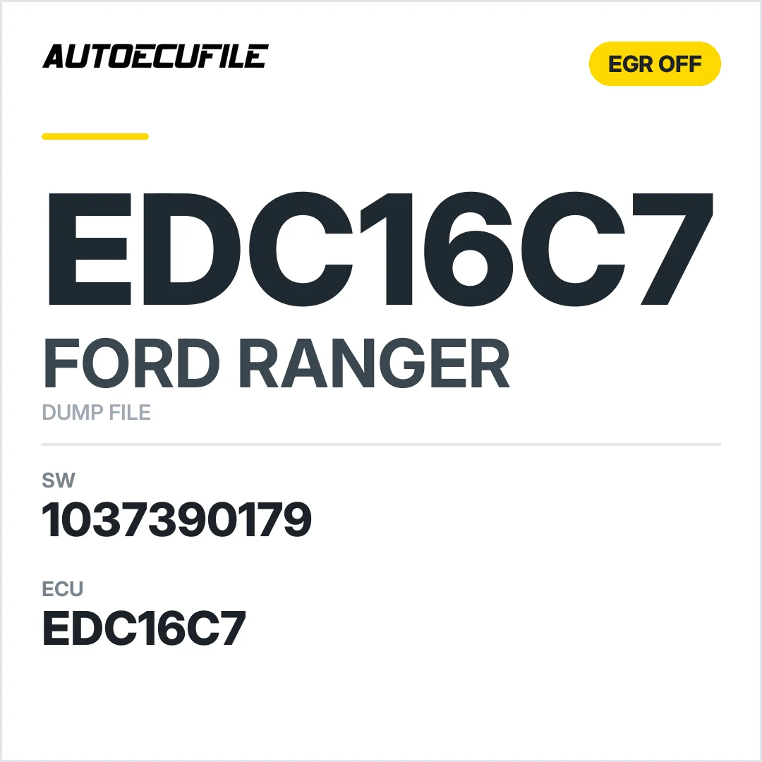 FORD RANGER EDC16C7 1037390179 EGR OFF DUMP