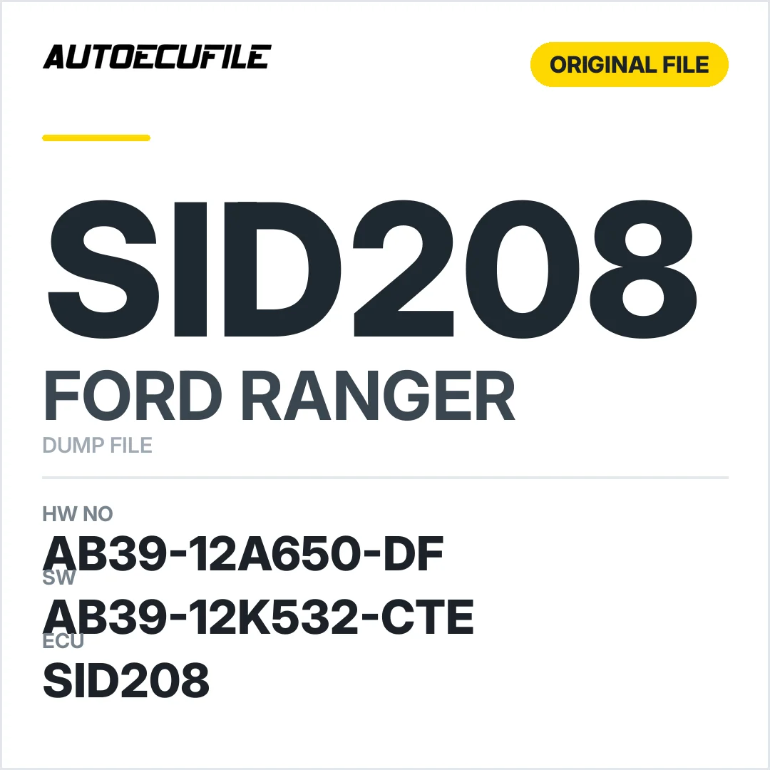 FORD RANGER SID208 AB39-12A650-DF AB39-12K532-CTE DUMP
