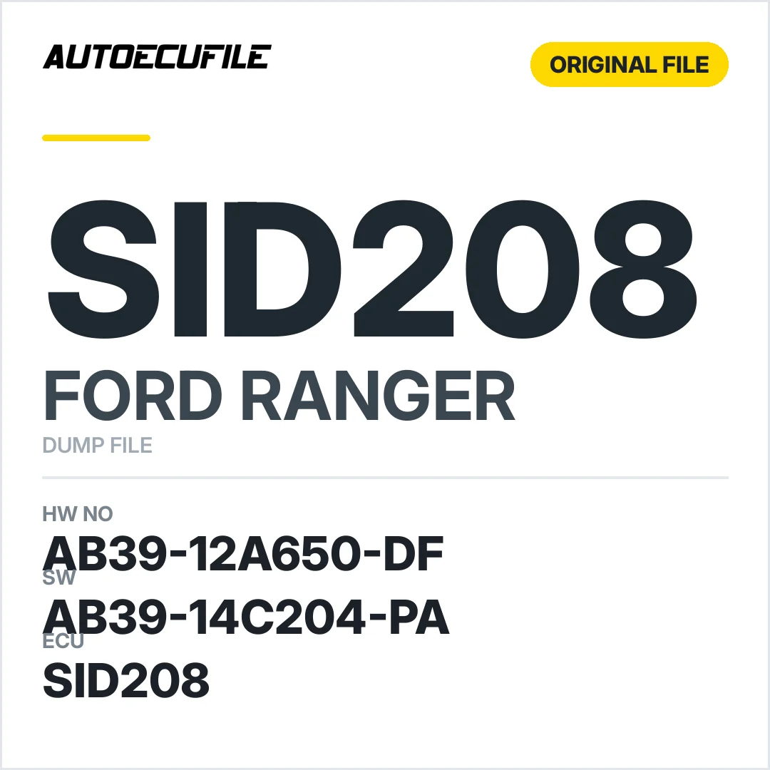 FORD RANGER SID208 AB39-12A650-DF AB39-14C204-PA  DUMP