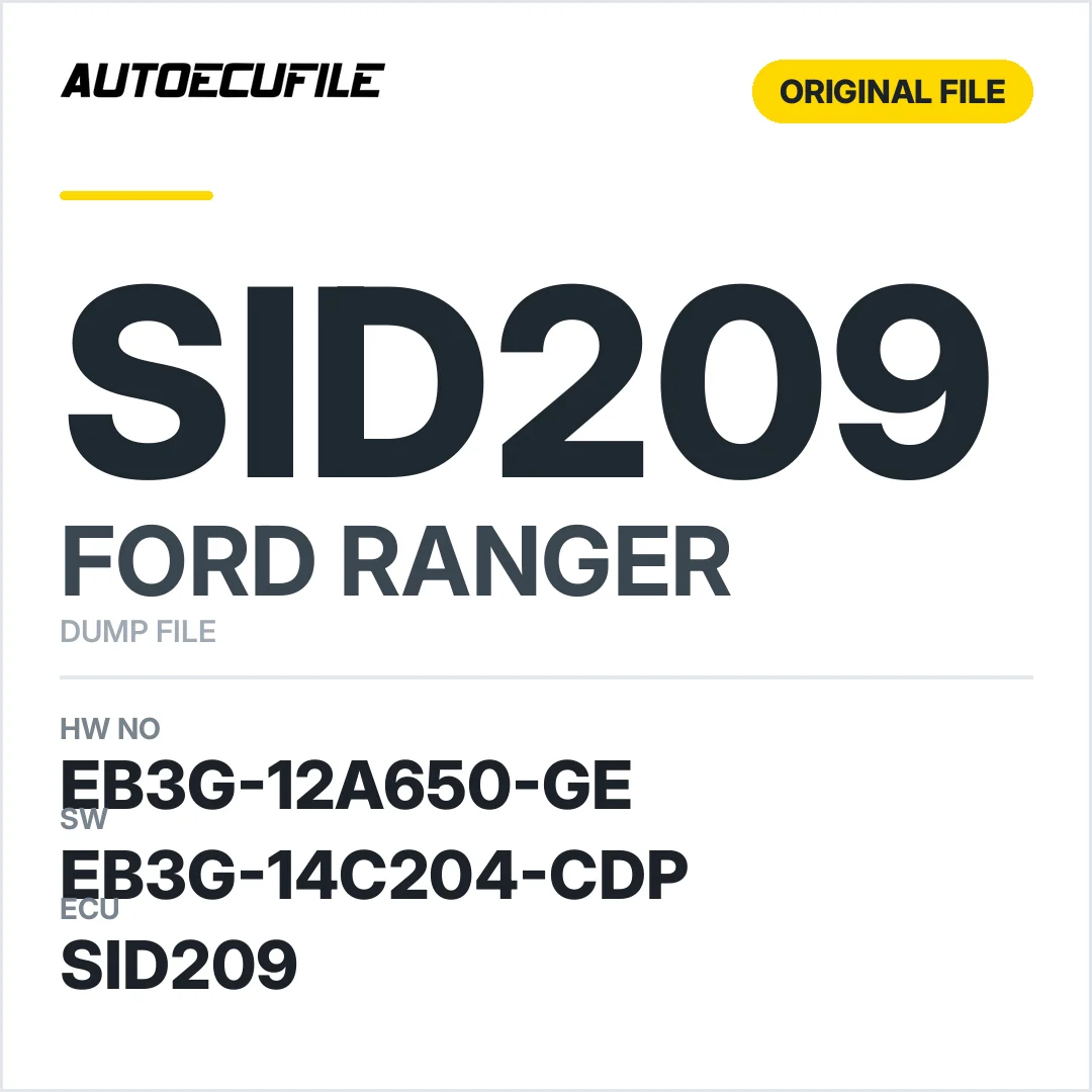 FORD RANGER SID209 EB3G-12A650-GE EB3G-14C204-CDP DUMP