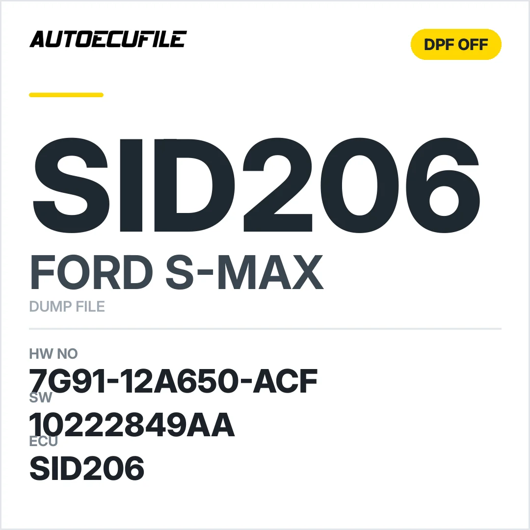 FORD S-MAX SID206 10222849AA DPF EGR OFF DUMP