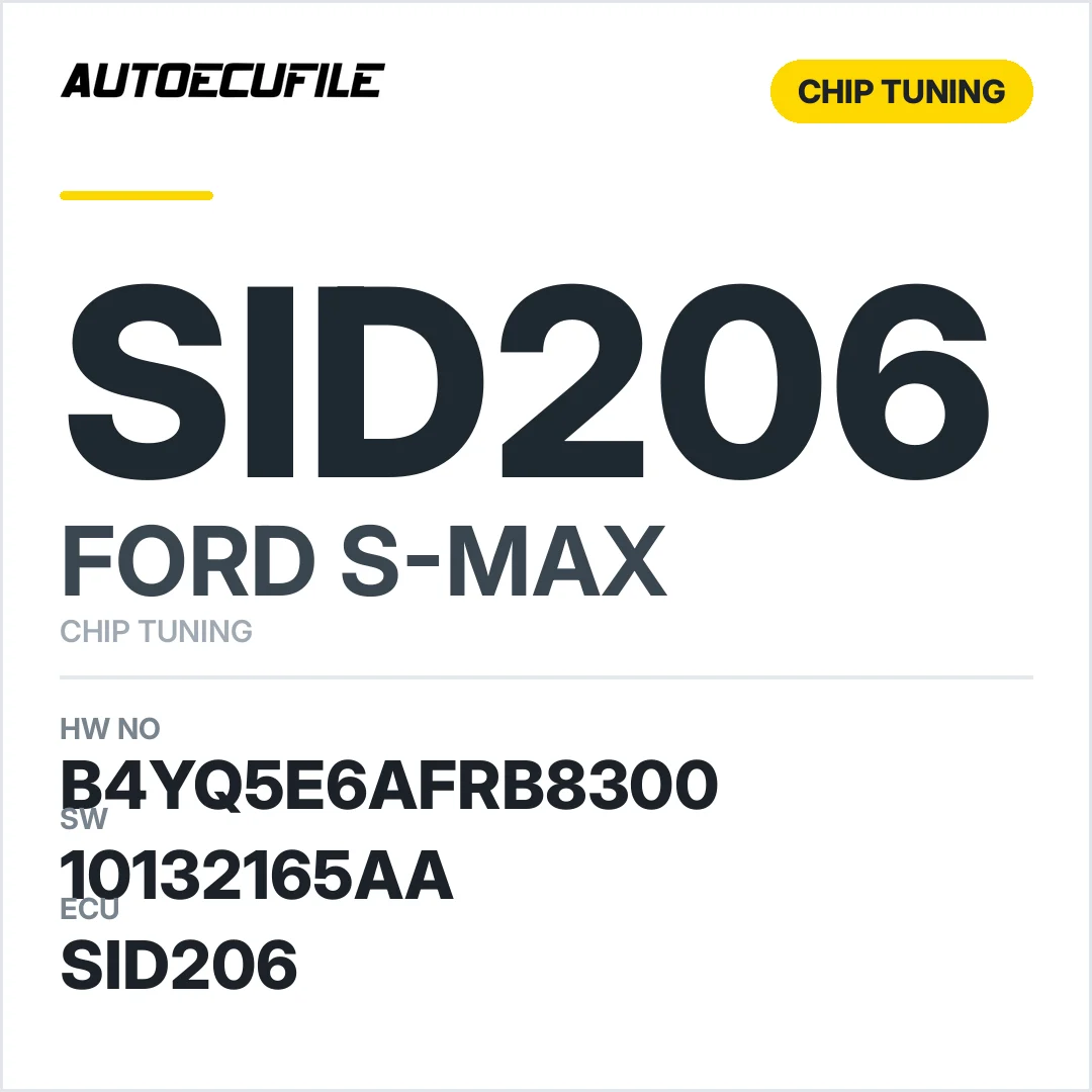 FORD S-MAX SID206 B4YQ5E6AFRB8300 10132165AA DPF OFF STAGE1 TUNED