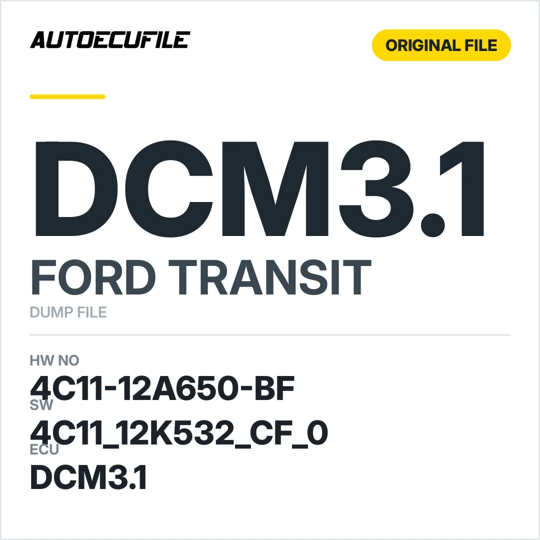 FORD TRANSIT DELPHI DCM3.1 4C11-12A650-BF 4C11 12K532 CF 0 DUMP