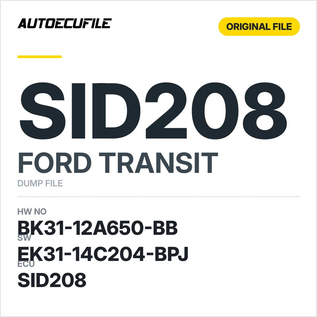 FORD TRANSIT SID208 BK31-12A650-BB EK31-14C204-BPJ DUMP