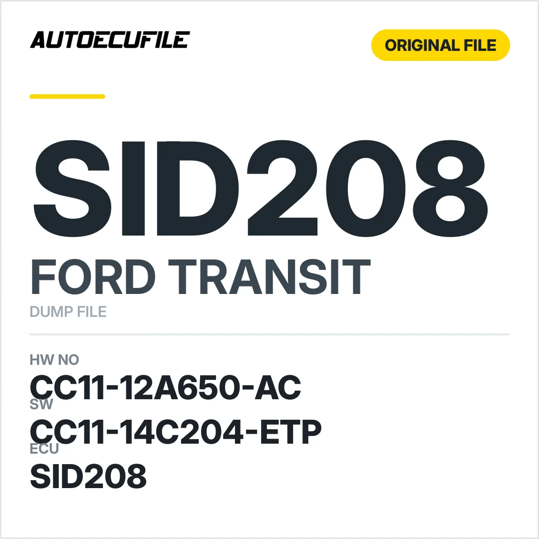 FORD TRANSIT SID208 CC11-12A650-AC CC11-14C204-ETP DUMP
