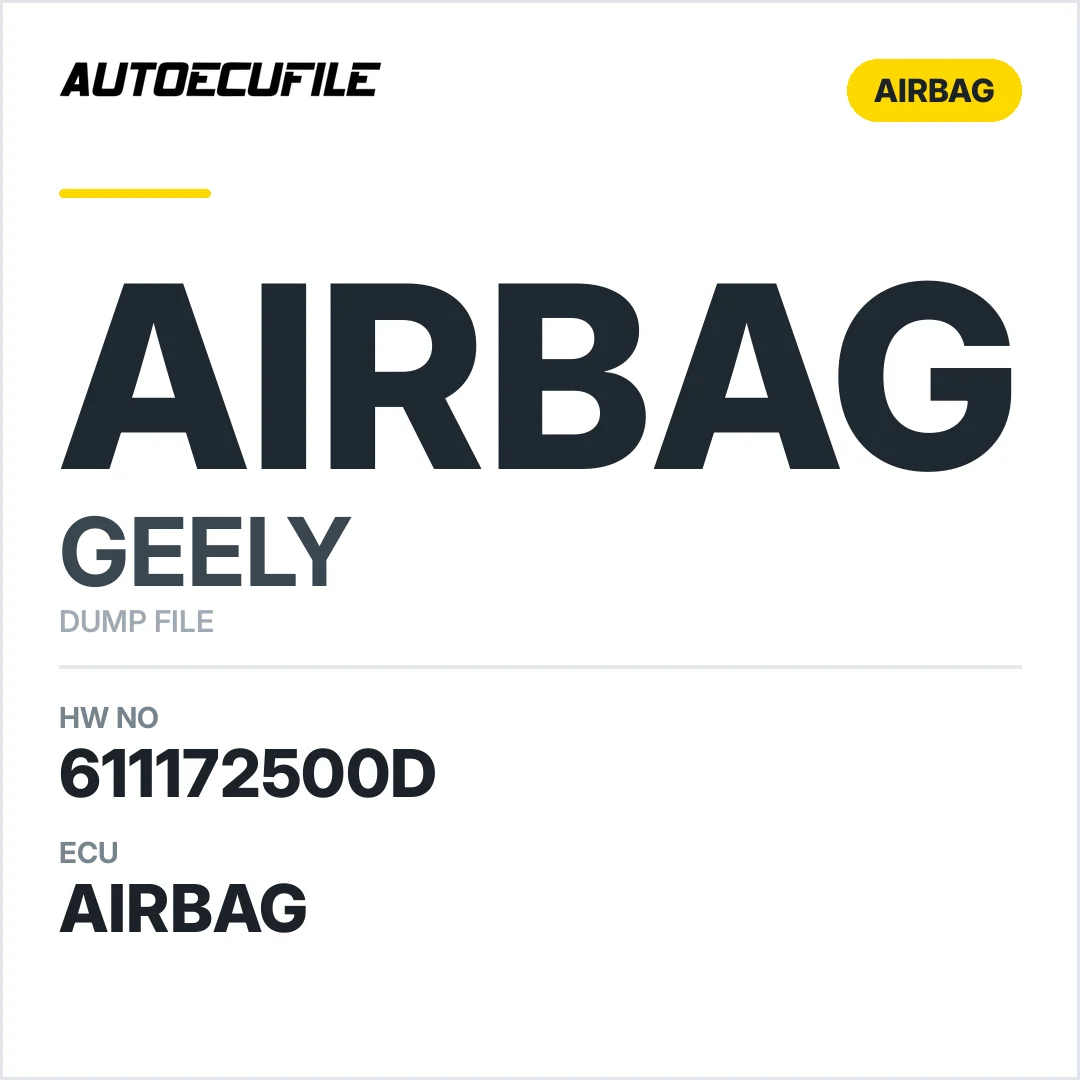 GEELY AIRBAG 611172500D MR7181  DUMP