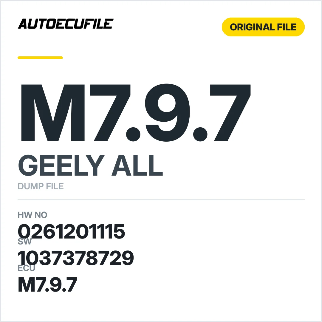 GEELY M7.9.7 0261201115 1037378729 DUMP