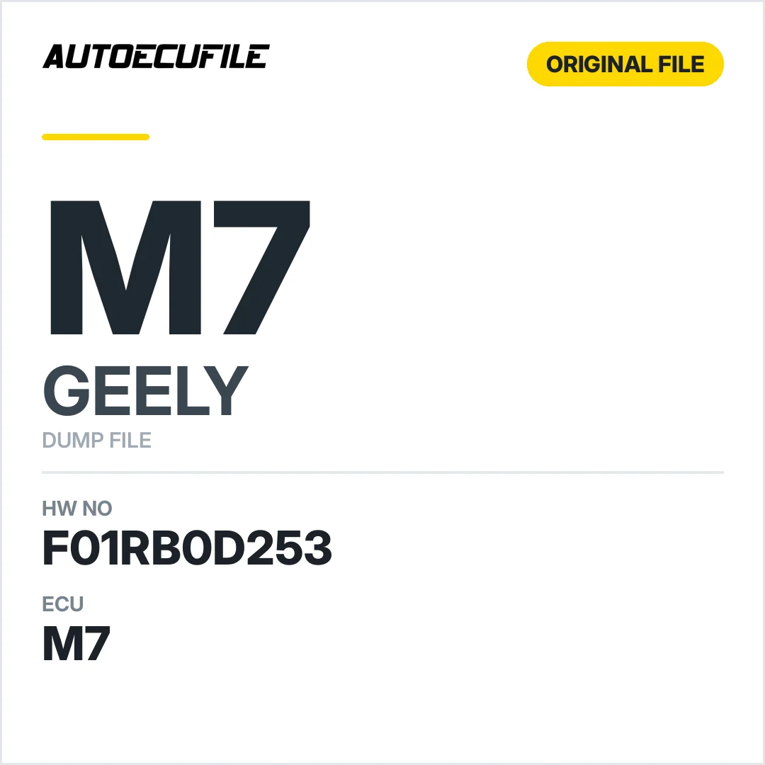 GEELY M7 F01RB0D253 01603757 DUMP
