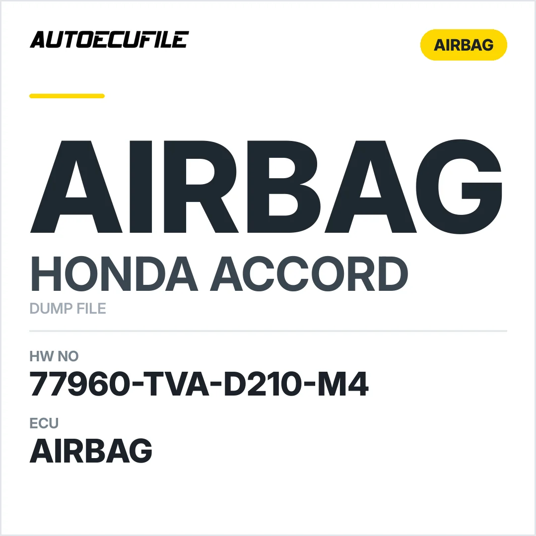HONDA ACCORD AIRBAG 77960-TVA-D210-M4 DUMP