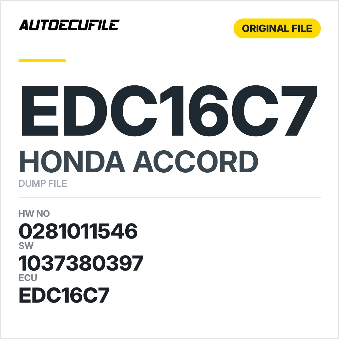 HONDA ACCORD EDC16C7 0281011546 1037380397 DUMP