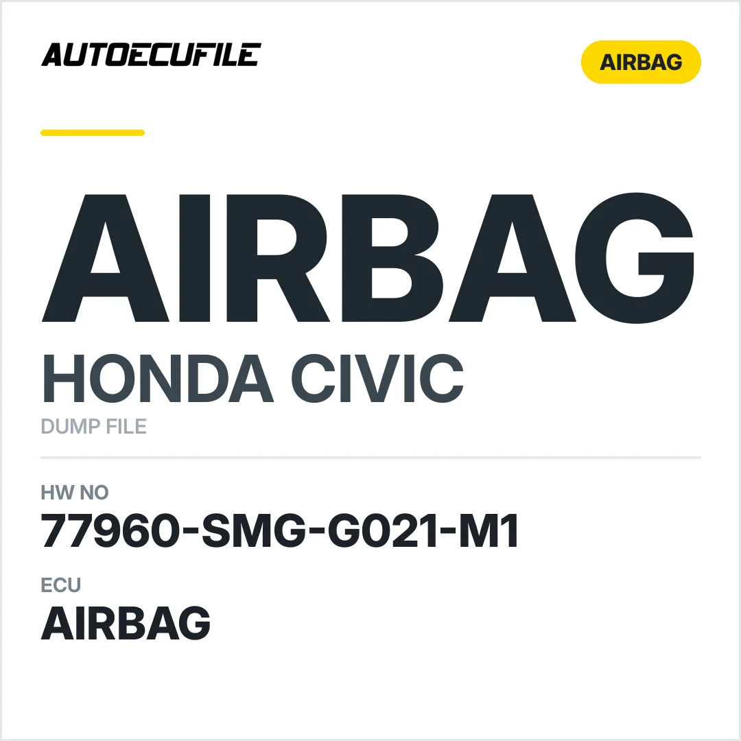 HONDA CIVIC AIRBAG 77960-SMG-G021-M1 DUMP