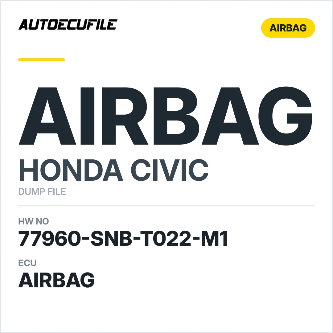 HONDA CIVIC AIRBAG 77960-SNB-T022-M1 DUMP