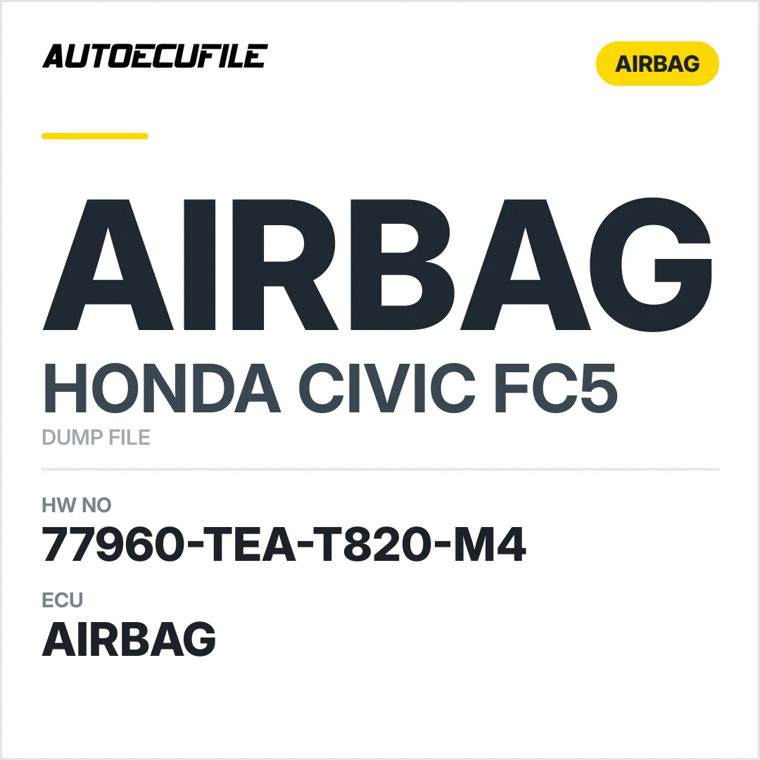 HONDA CIVIC AIRBAG 77960-TEA-T820-M4 A2C92735802 DUMP