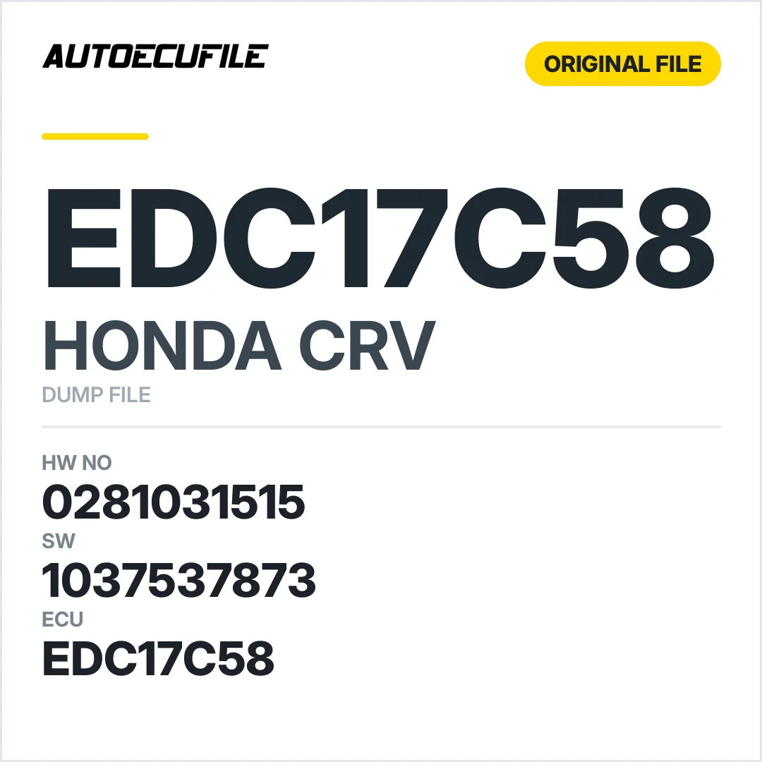 HONDA CRV EDC17C58 0281031515 1037537873  DUMP