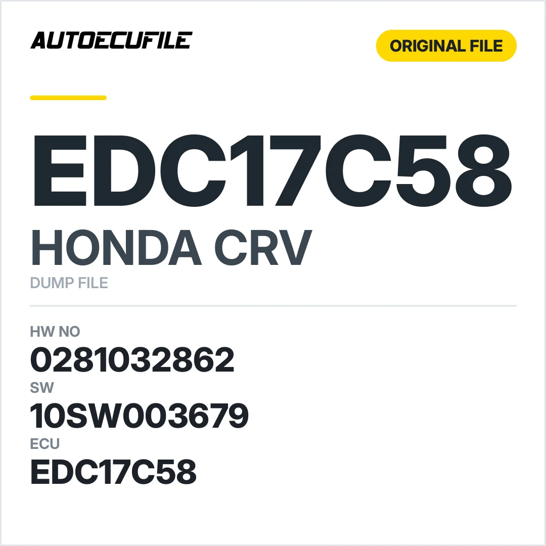 HONDA CRV EDC17C58 0281032862 10SW003679  DUMP