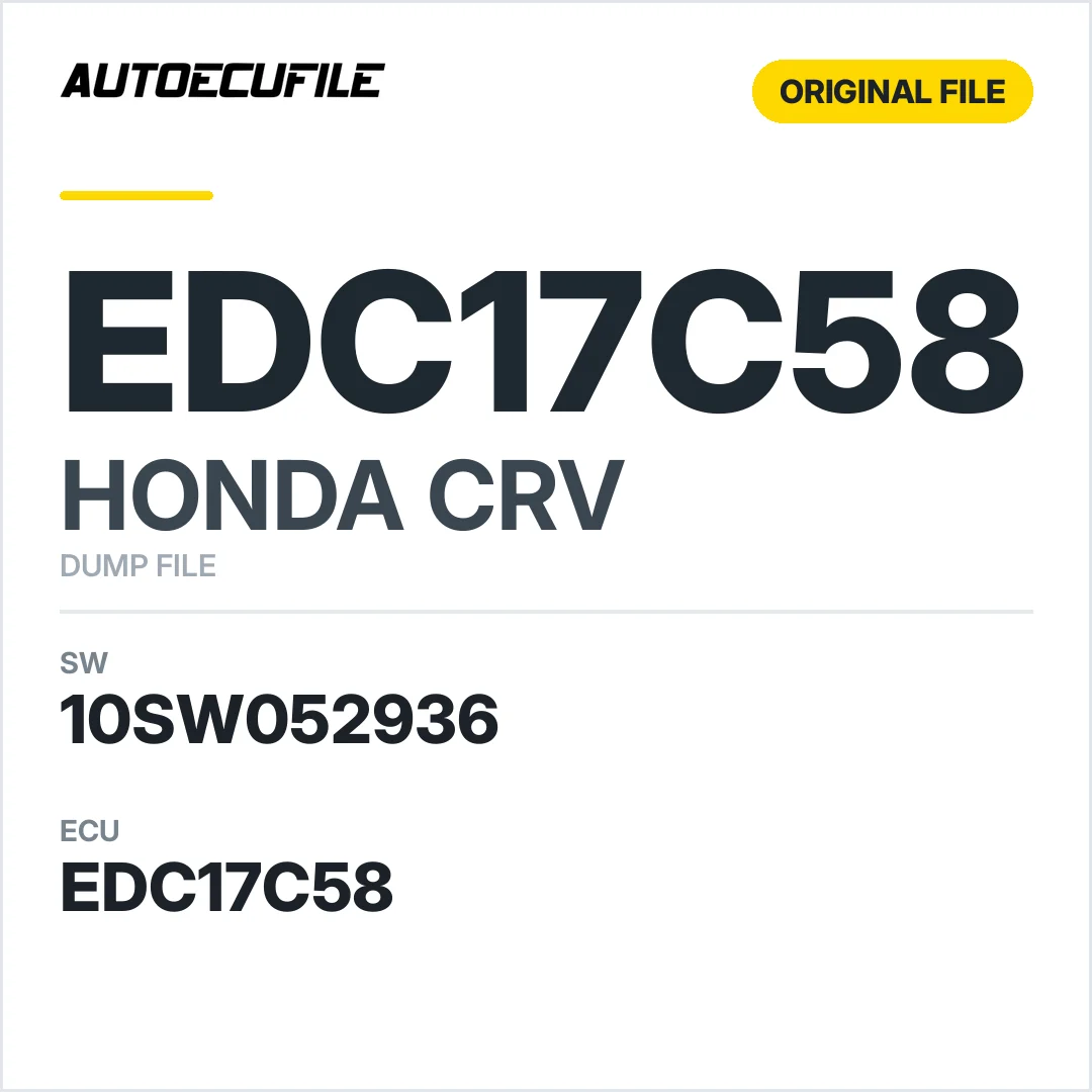 HONDA CRV EDC17C58 10SW003680 10SW052936 DUMP