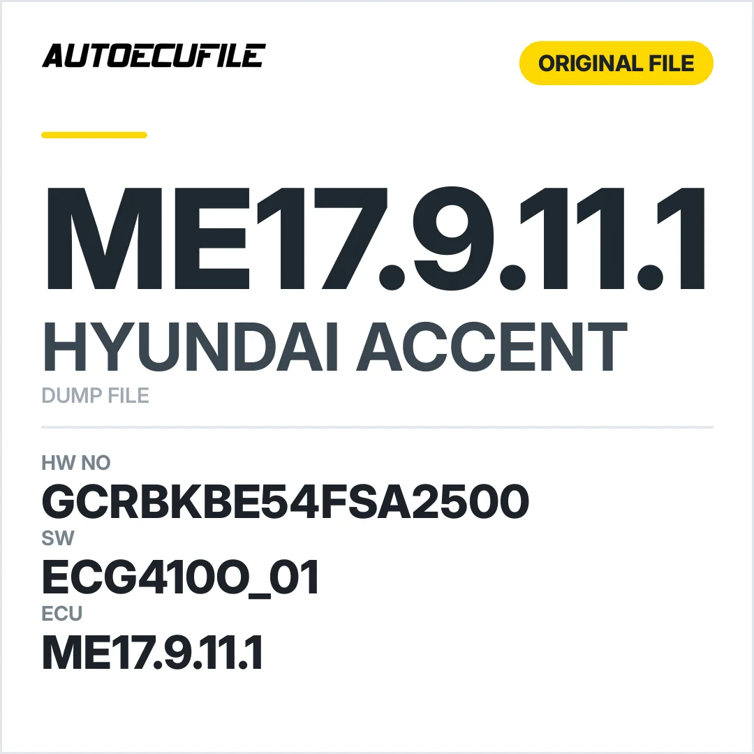 HYUNDAI ACCENT BLUE ME17.9.11.1 39117-2B100 DUMP