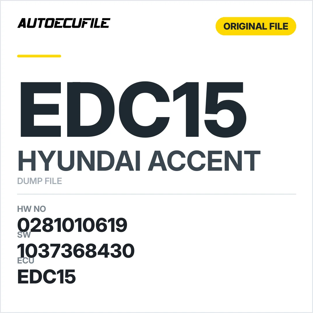 HYUNDAI ACCENT EDC15 0281010619 1037368430 DUMP