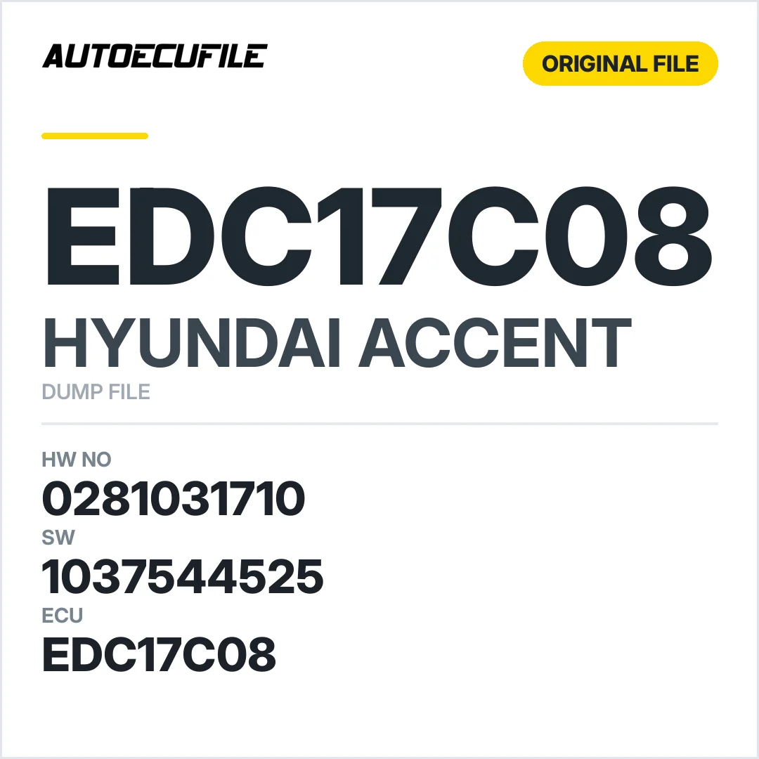 HYUNDAI ACCENT EDC17C08 0281031710 1037544525 DUMP