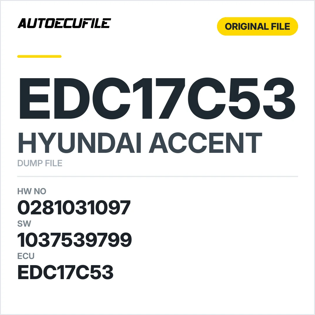 HYUNDAI ACCENT EDC17C53 0281031097 1037539799 DUMP